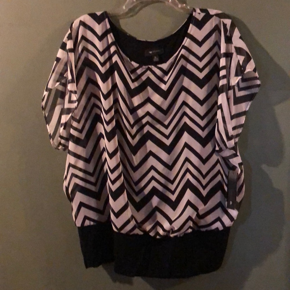 Black and white blouse